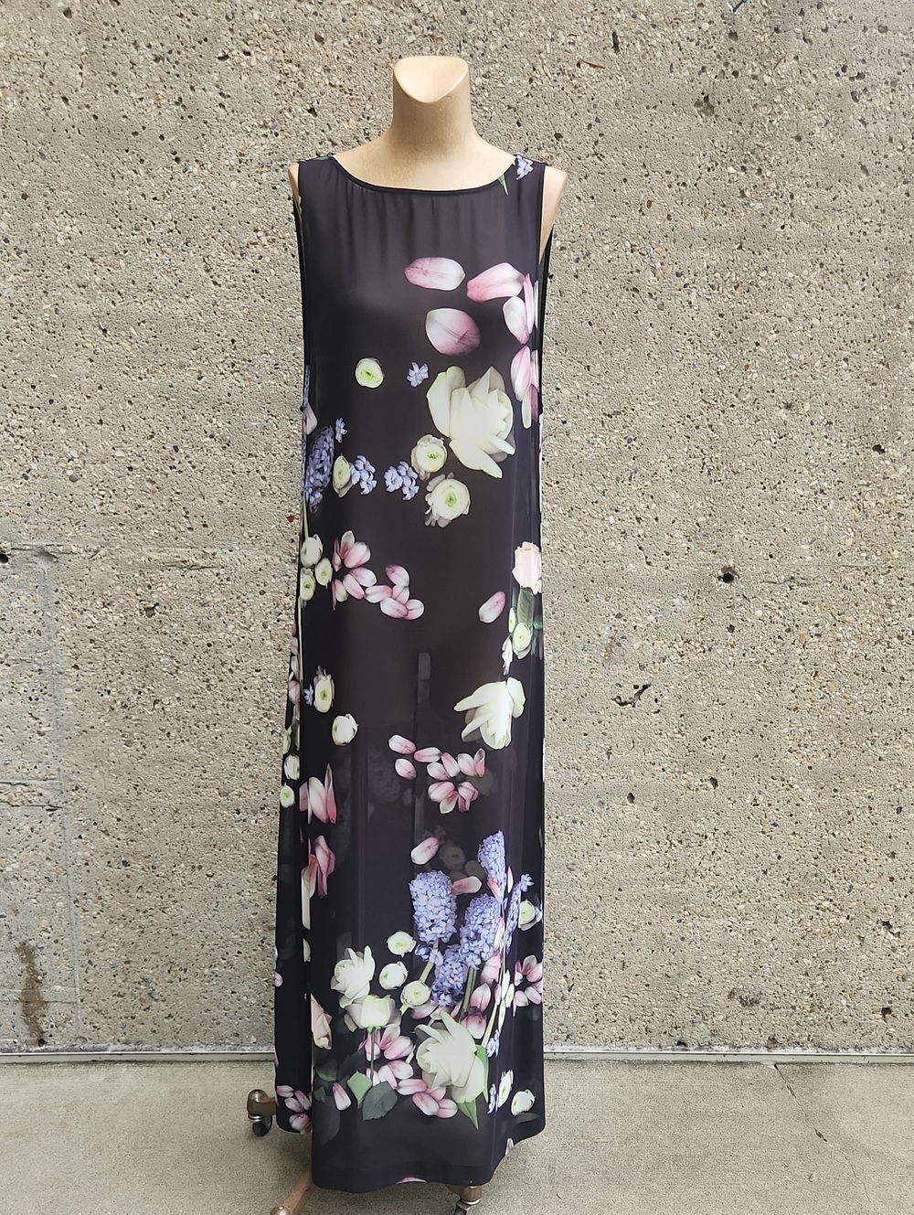 Ted Baker Black Floral Print Sleeveless Maxi Dress